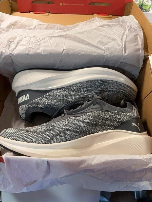 Puma PUMA Unisex UK 7 Skyrocket Lite Engineered Running Shoes Black/Grey NEW Full Box