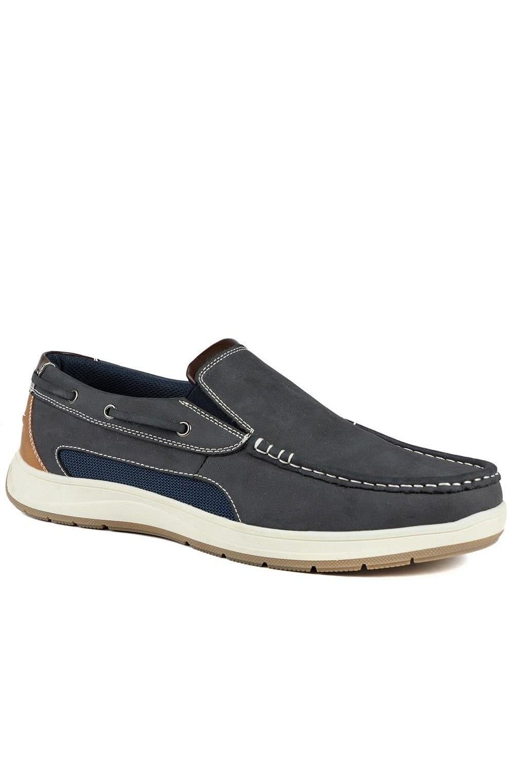 Pavers Pavers Men's Wide Fit Slip On Casual Shoes in Navy