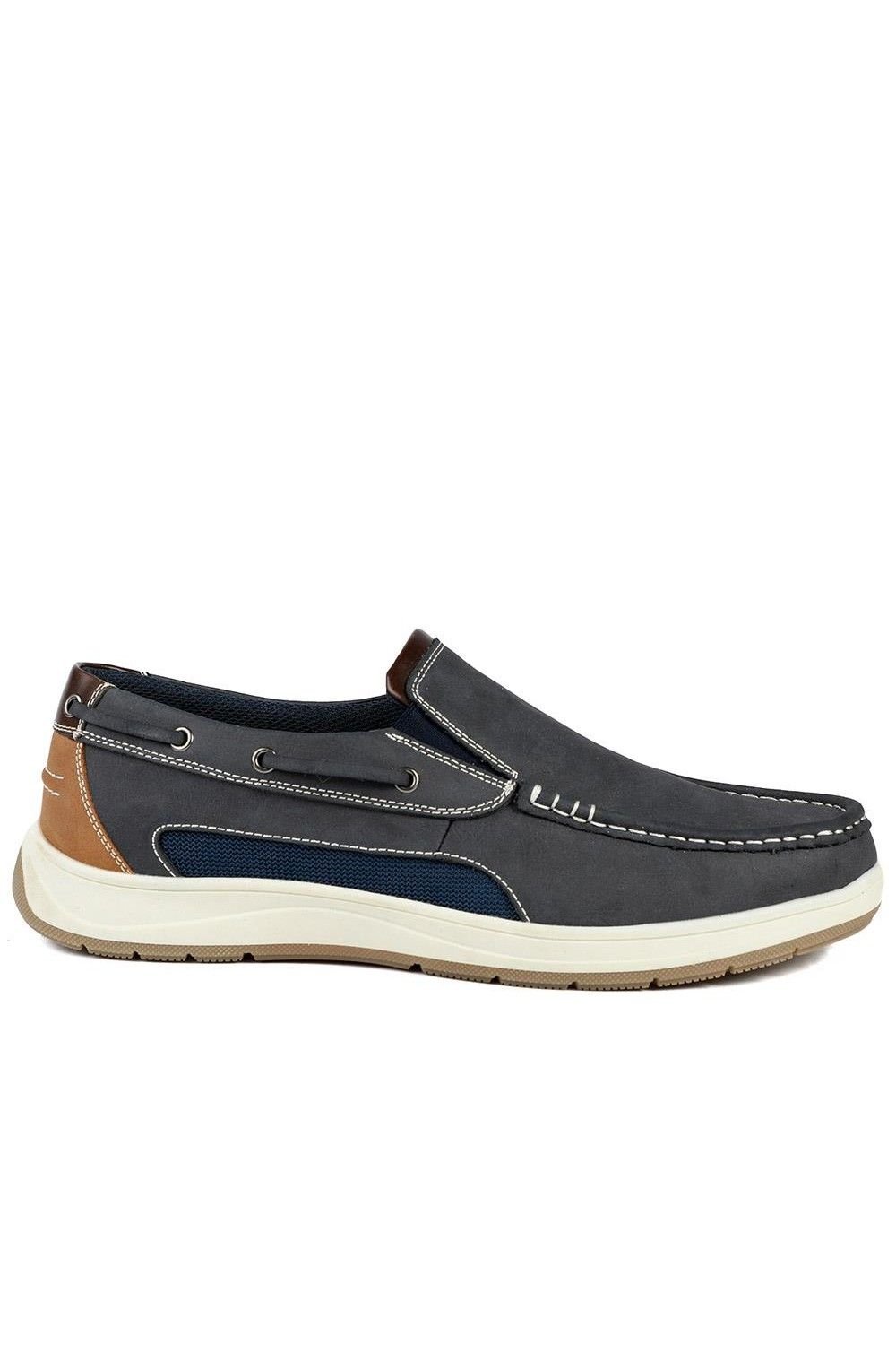 Pavers Pavers Men's Wide Fit Slip On Casual Shoes in Navy - 2