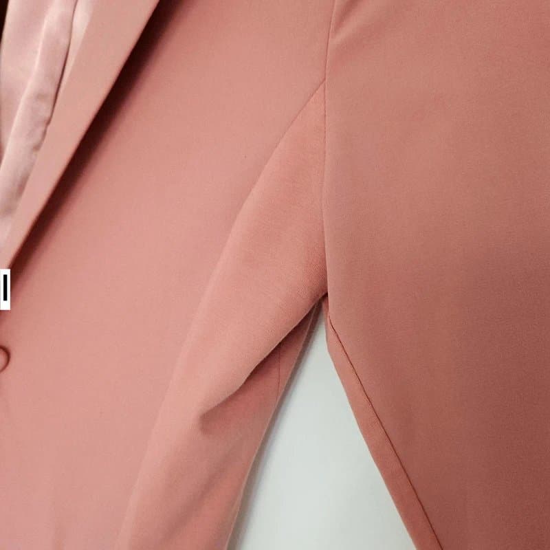 kaffe Kaffe luxury Blazer peach blush pink 6 jersey side panels