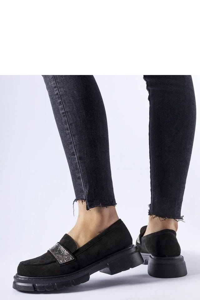 Love Lace Love Lace Women's Lightweight Summer Moccasin Loafers with Zircon Detail Slip On in Black - 2