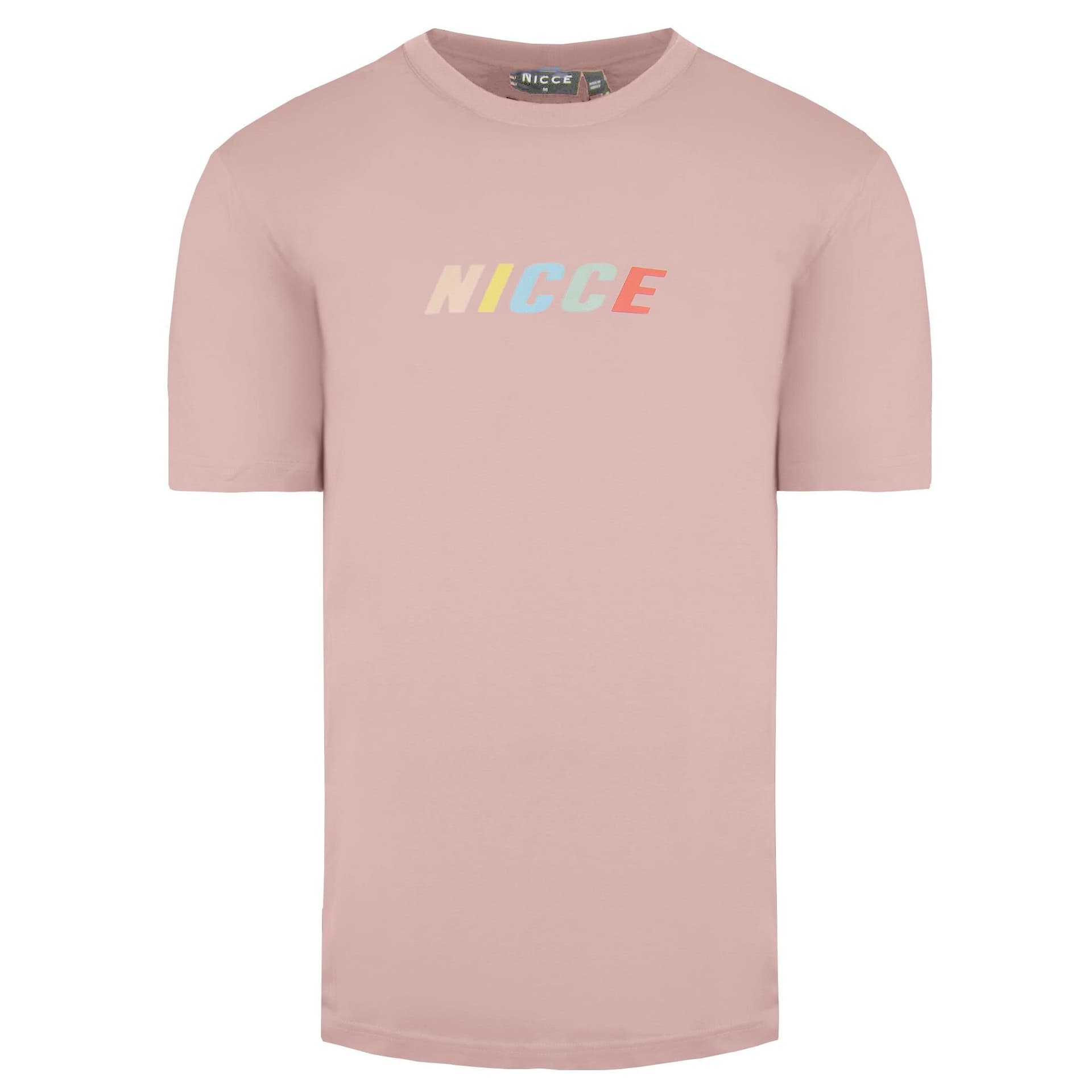 Nicce Nicce Men's Round Neck Short Sleeve Pink Myriad T-Shirt