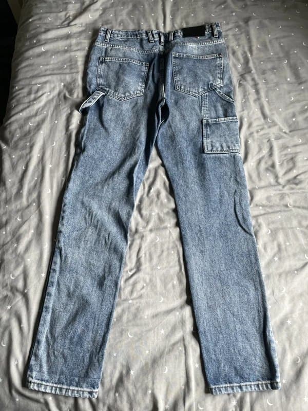 Enzo Enzo Men's Cargo Jeans – 32R – Light Blue Denim – Very Good Condition
