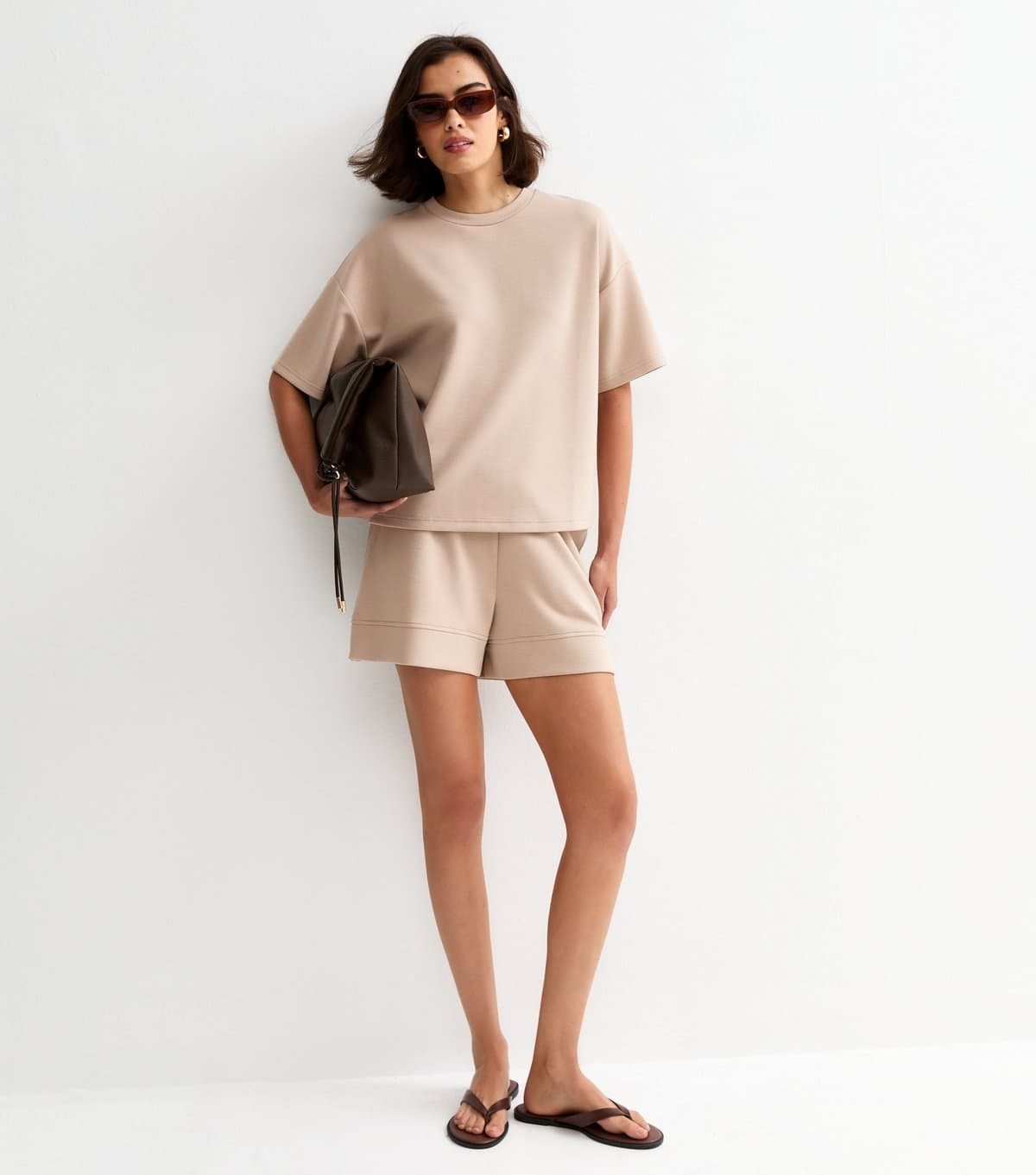 New Look New Look Mink Oversized Premium Jersey T-Shirt