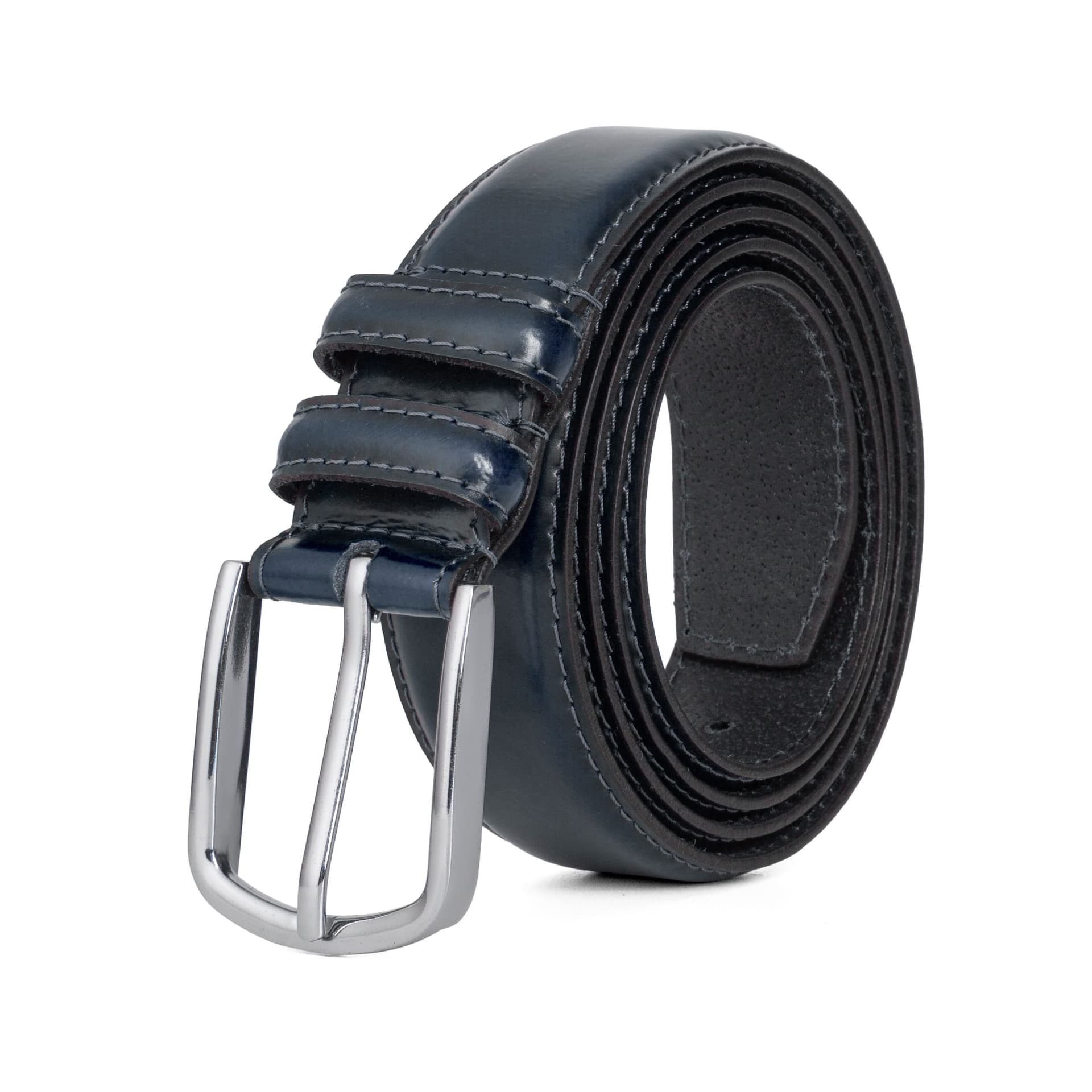 Woodland Leathers Woodland Leathers Men's Men's Genuine Leather Classic Belt 1.25 Inch in Navy