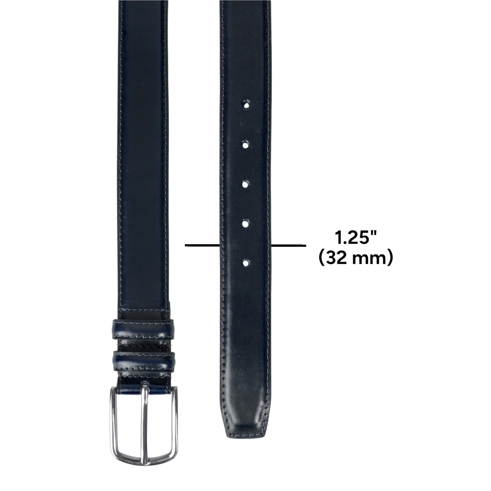 Woodland Leathers Woodland Leathers Men's Men's Genuine Leather Classic Belt 1.25 Inch in Navy - 4