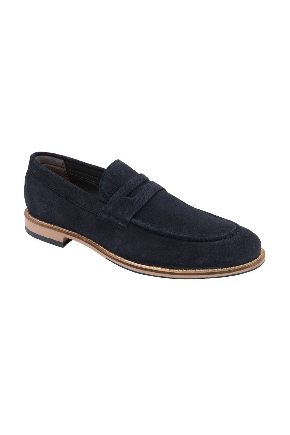 Frank Wright Frank Wright Men's Suede 'Turnbull' Penny Loafers in Mid Navy - 3