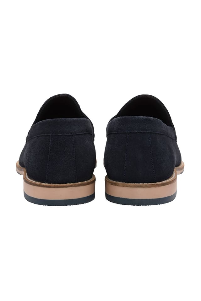 Frank Wright Frank Wright Men's Suede 'Turnbull' Penny Loafers in Mid Navy - 3