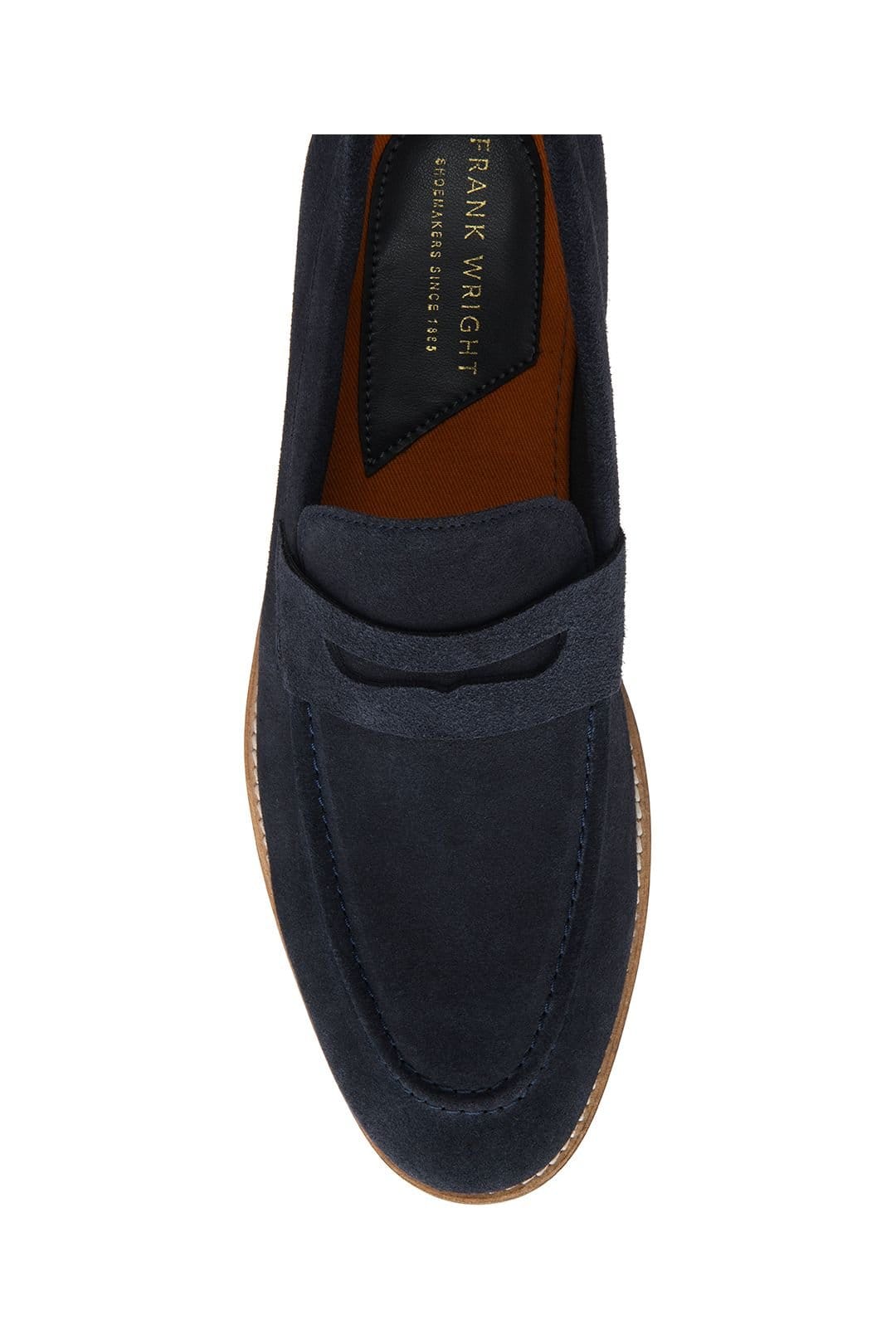 Frank Wright Frank Wright Men's Suede 'Turnbull' Penny Loafers in Mid Navy - 4