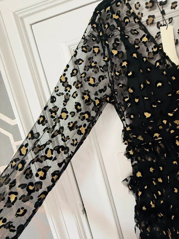 Never Fully Dressed Never Fully Dressed Leopard Mesh Kate Dress