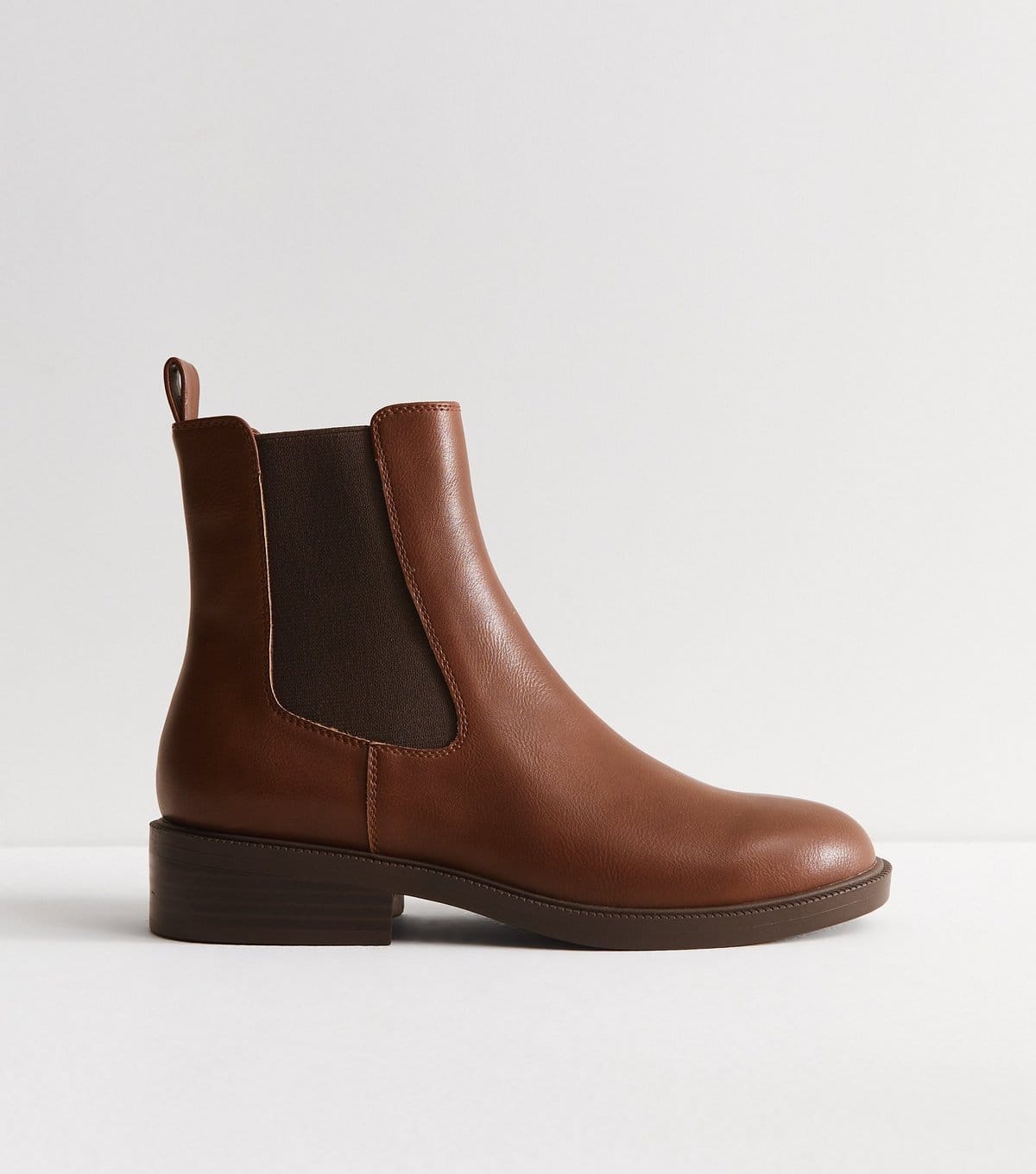New Look Women's Tan Faux Leather Chelsea Ankle Boots Vegan New Look - 1