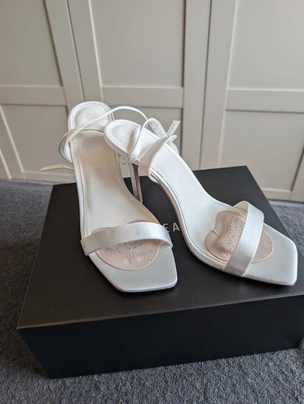 ASOS Design White satin sandals size 8
