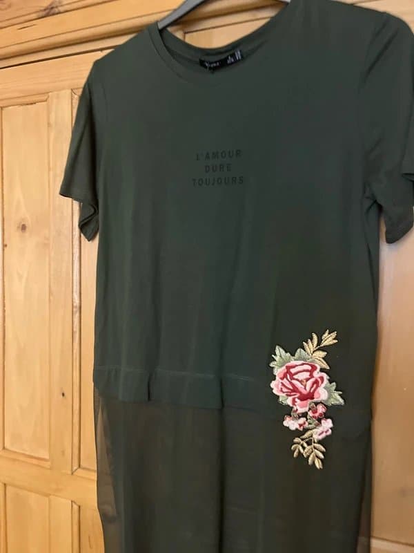 Bershka Brand new tagged Bershka t shirt with chiffon lower half