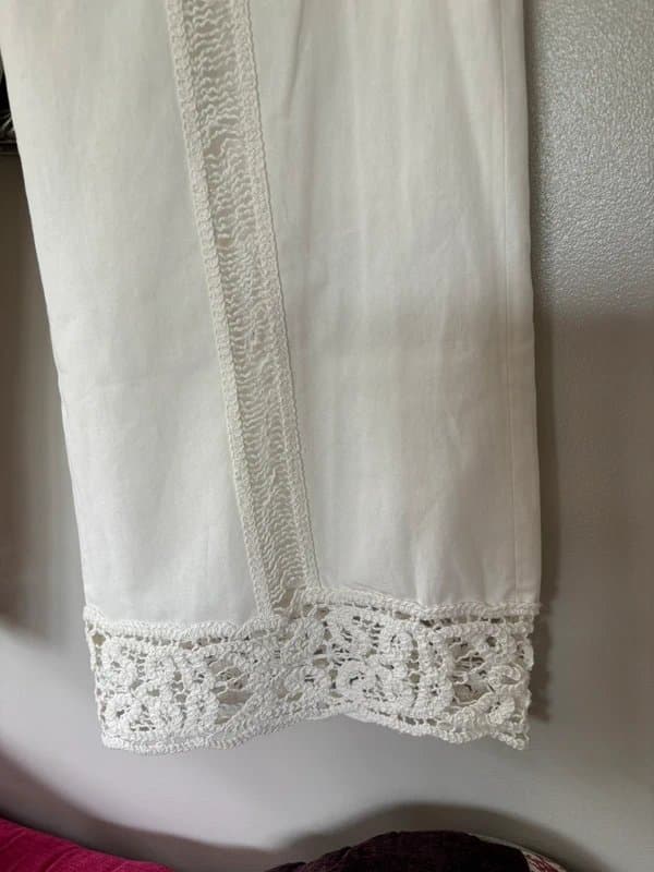 Zara BNWT Zara ivory guipure lace trousers fully lined - size M