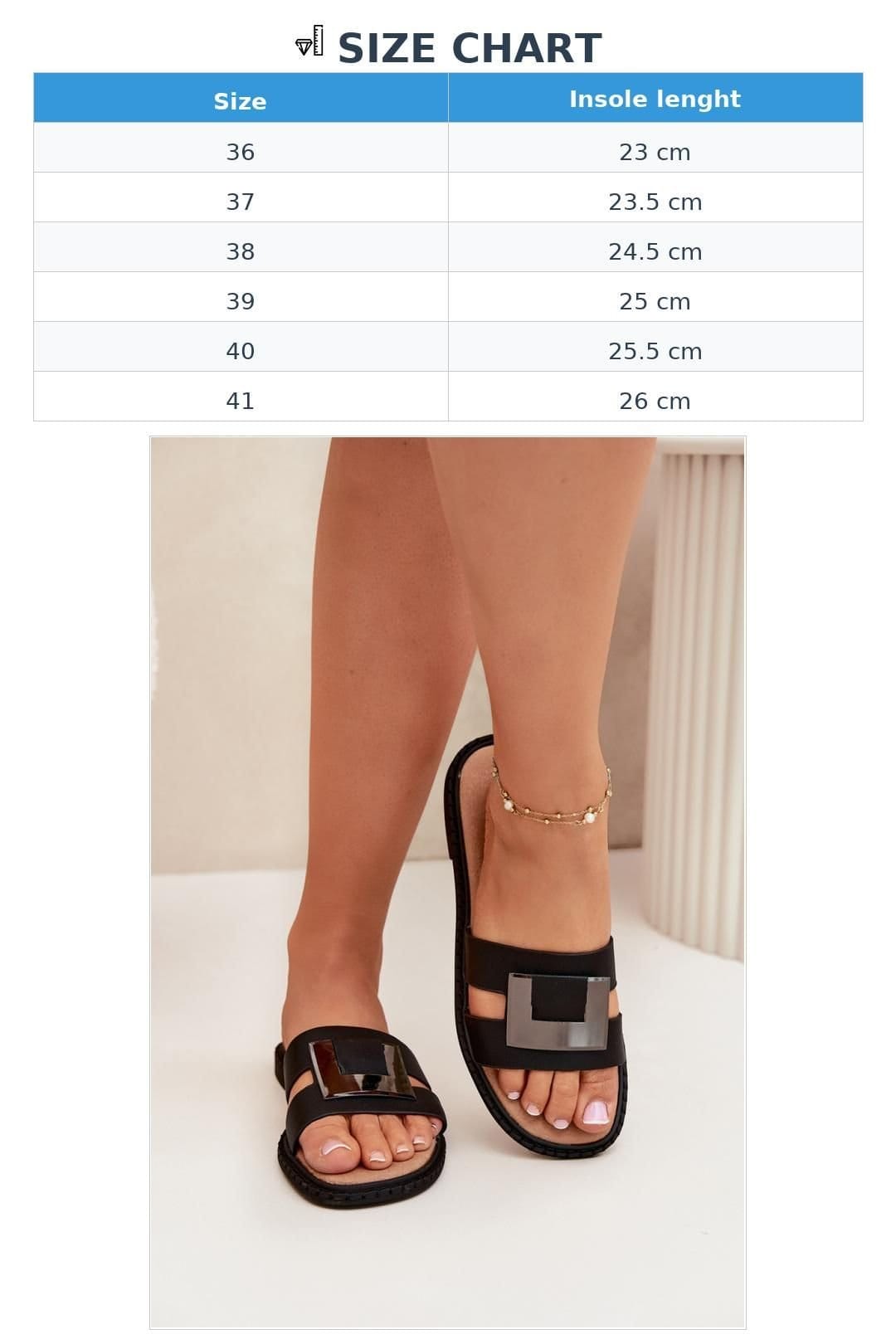 Love Lace Love Lace Women's Artiker Flat Heel Front Decorative Slider Sandals in Black - 4