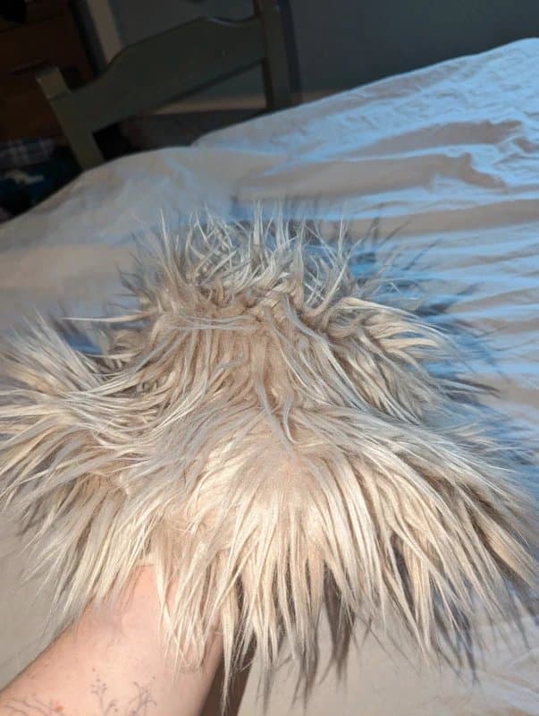 ASOS Beautiful Y2K 90s fluffy hat bucket festival rave party beige