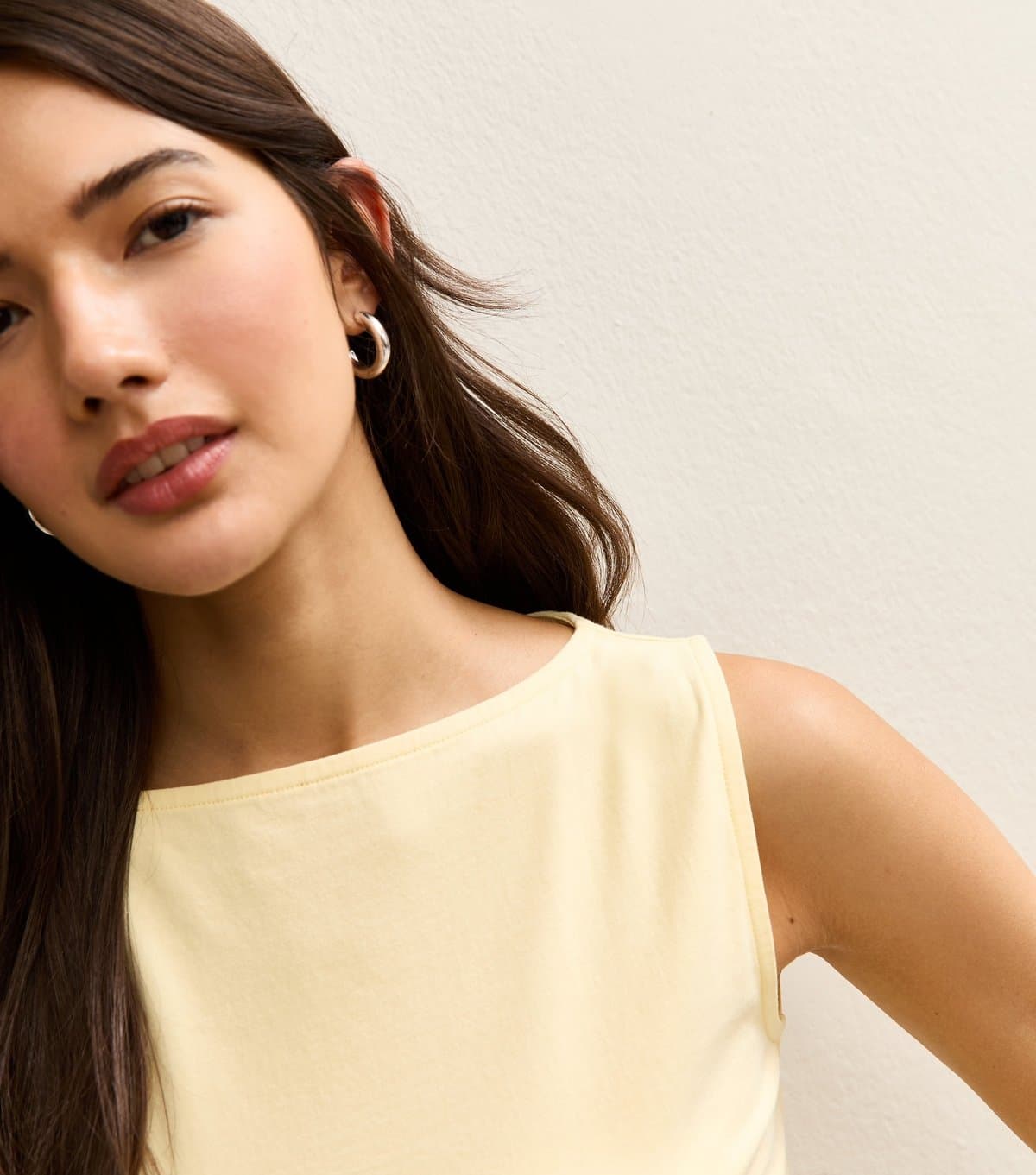 New Look Women's Light Yellow Slash Neck Vest Top New Look