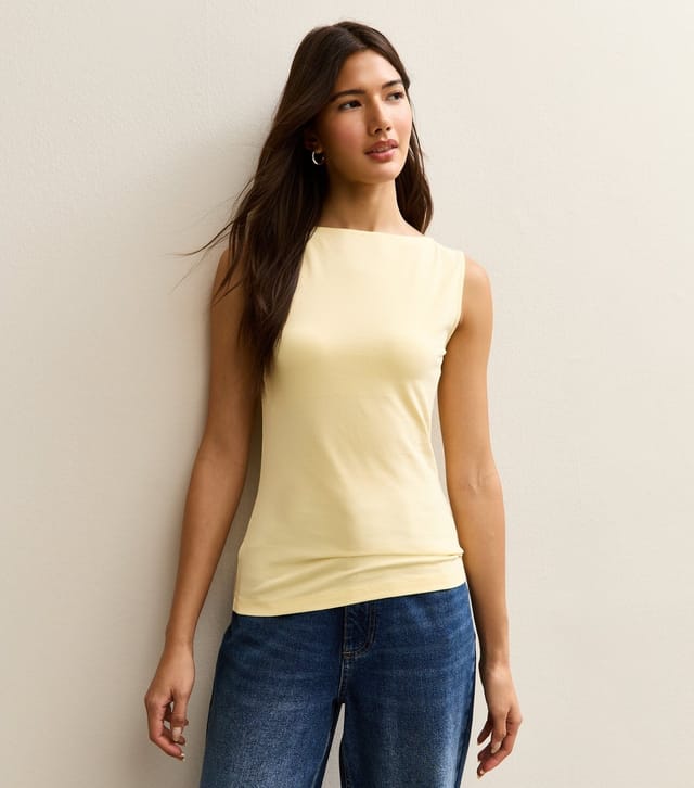 New Look Women's Light Yellow Slash Neck Vest Top New Look - 2
