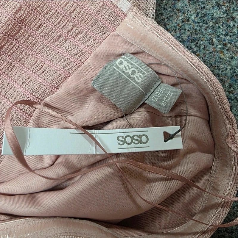 ASOS ASOS Blush Pink Bandeau Tulle Midi Dress UK12 Wedding Guest NEW - 1