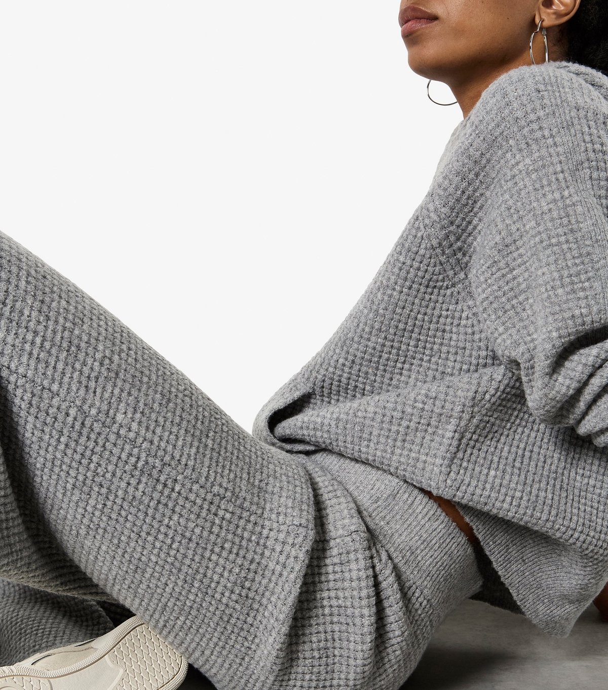 Apricot Women's Mid Grey Waffle Knit Trousers Apricot New Look - 4