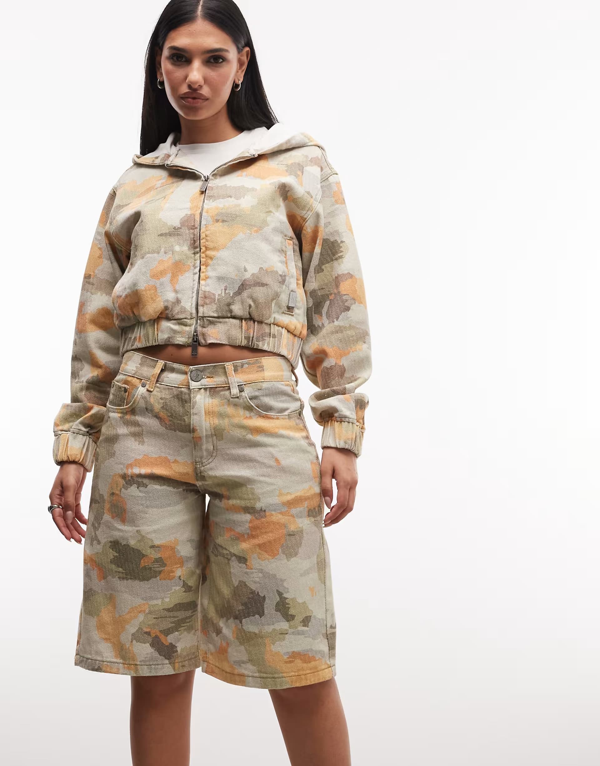 ASOS Liquor N Poker denim jorts co-ord in vintage camo