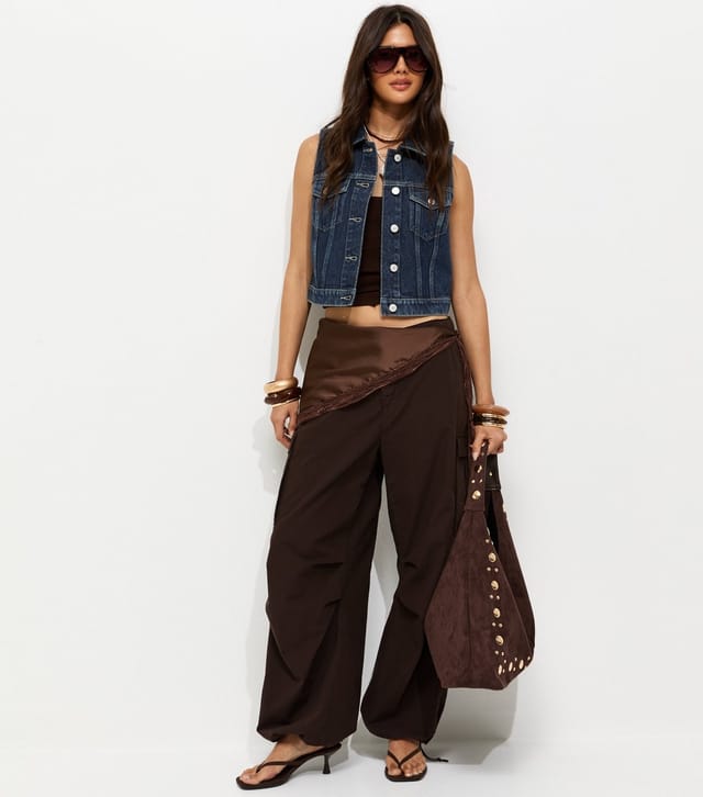New Look Women's Indigo Wash Cropped Denim Waistcoat New Look - 3