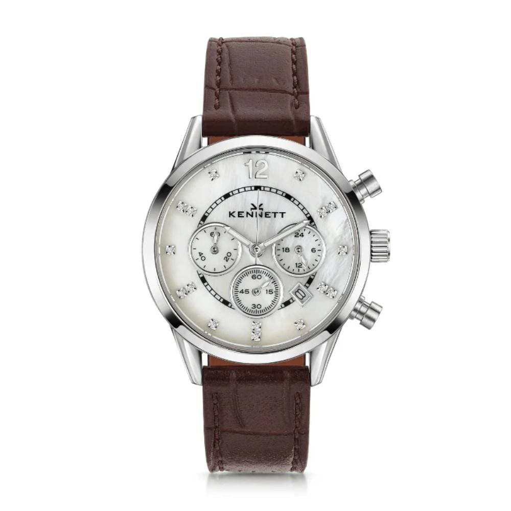 Kennett Kennett Women's Lady Savro Chronograph Watch Croco Strap in Brown