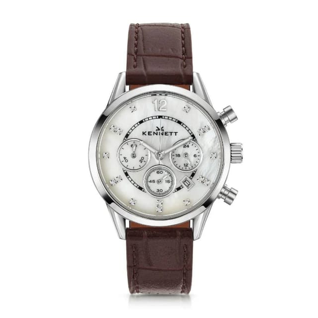 Kennett Kennett Women's Lady Savro Chronograph Watch Croco Strap in Brown - 2