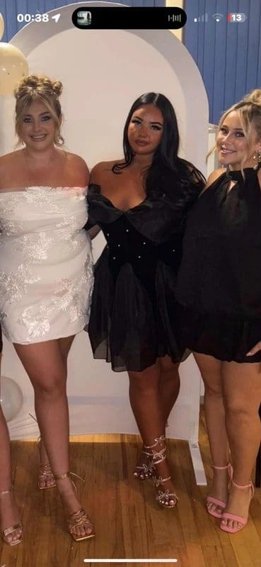 ASOS Black Velvet Off-Shoulder Puffball Dress