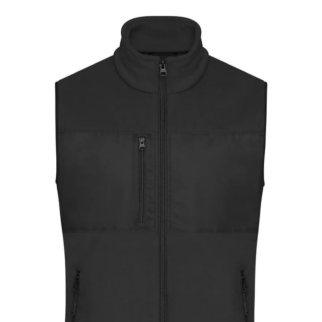 James and Nicholson James and Nicholson Men's Contrast Fleece Gilet in Black - 2
