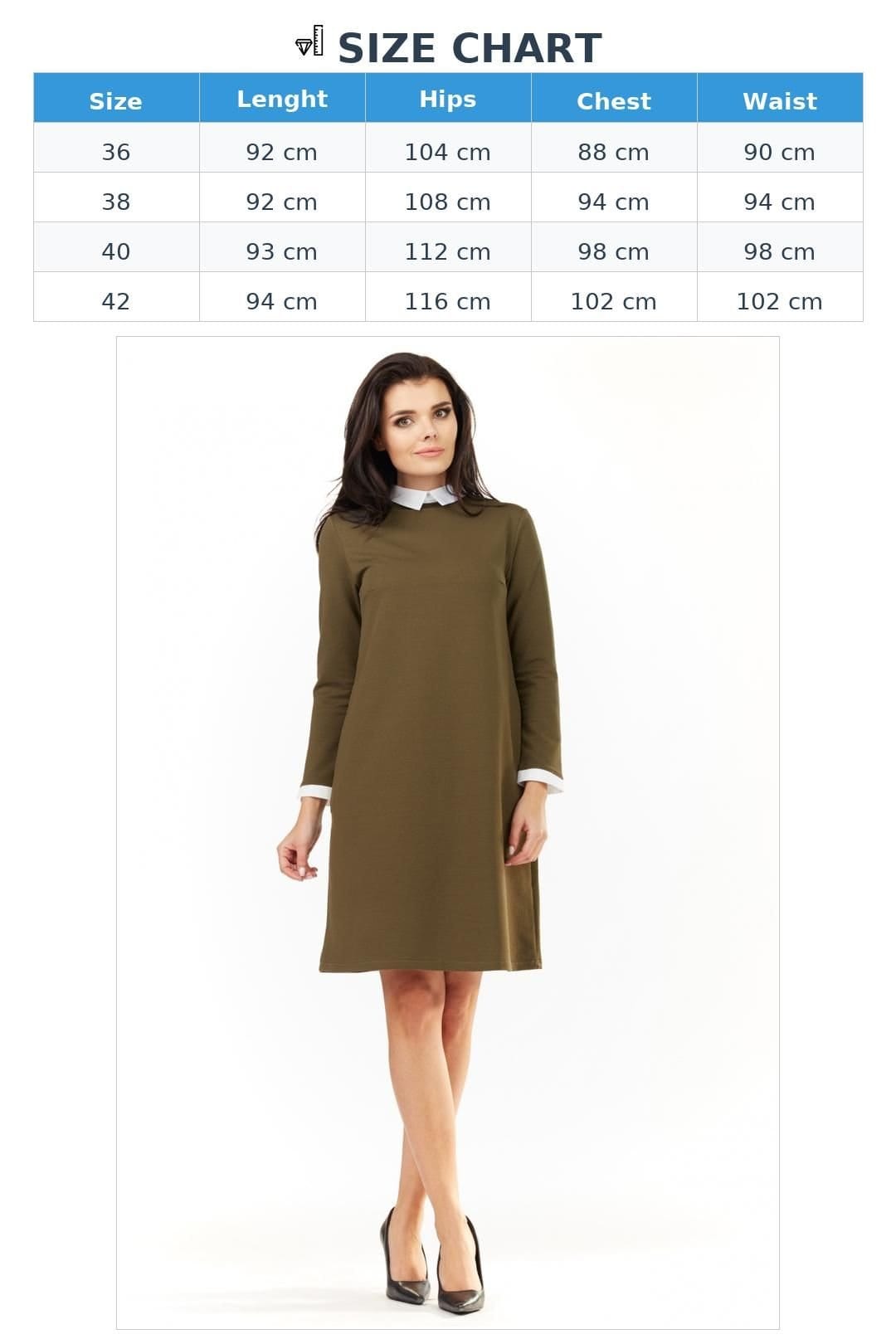 Love Lace Love Lace Women's Covered Zipper Shift Dress with Decorative Collar in Green - 4