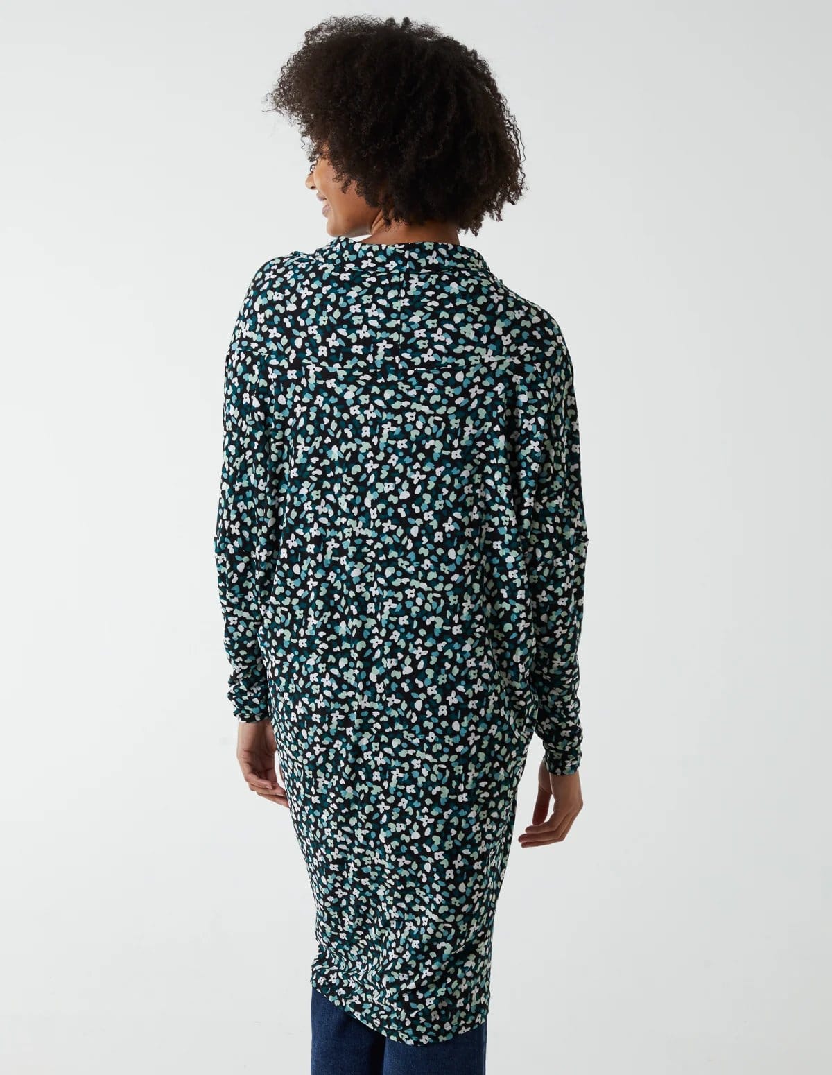 Blue Vanilla Draped Dip Hem Long Top - 4