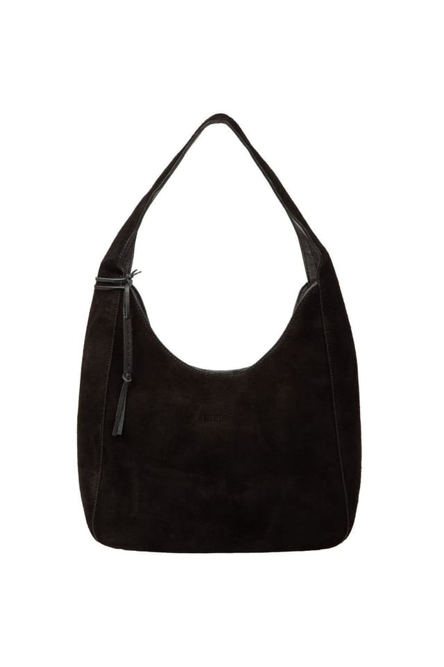 Cultured London Cultured London Women's 'Eloise' Suede & Leather Handbag in Black - 2