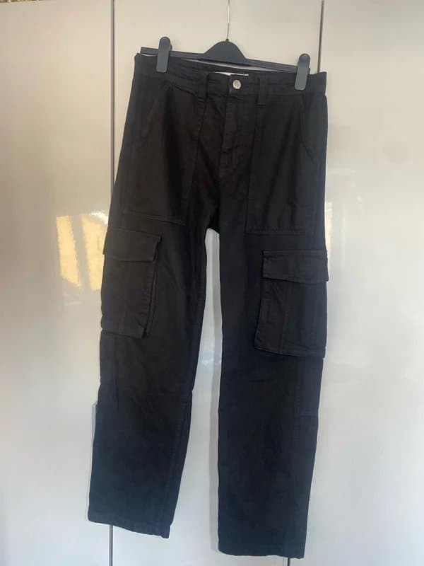 Bershka Bershka Mens Black Cargo Pants W30