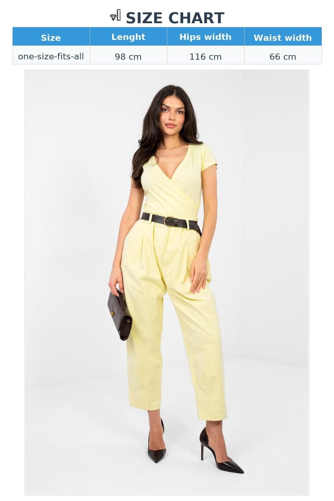 Love Lace Love Lace Women's Italian Corduroy High Waist Carrot Trousers in Yellow - 4