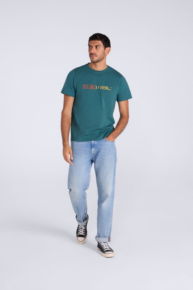 Animal Animal Men's 'Classico' Lightweight Breathable Soft Short Sleeve Cotton T-Shirt in Teal - 2