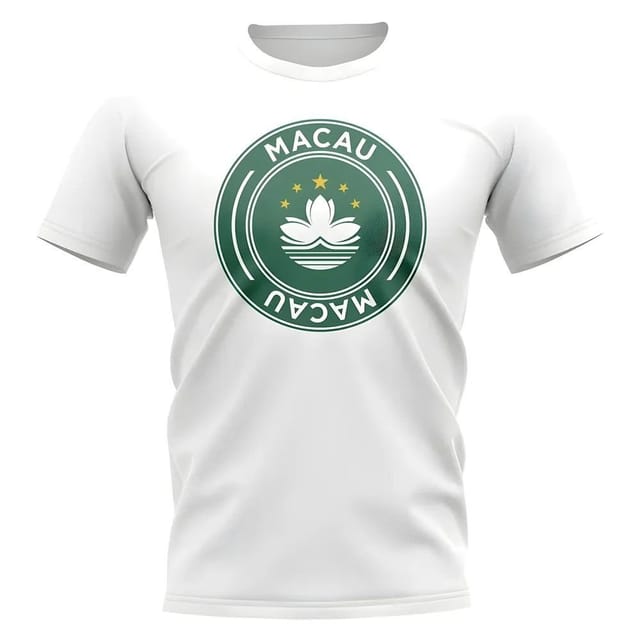 Macau Macau Men's Personalised Football Badge T-Shirt in White - 2