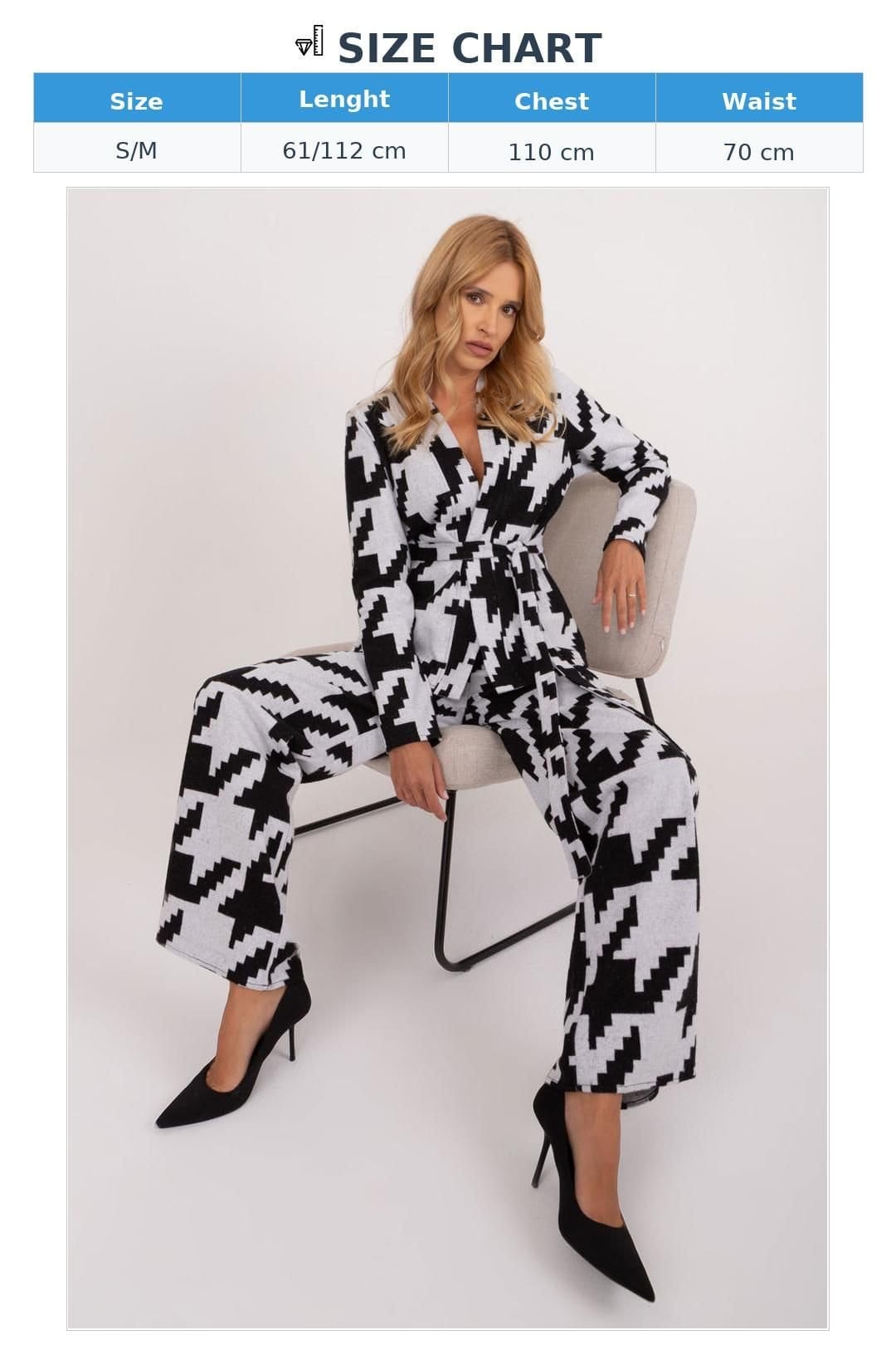 Love Lace Love Lace Women's Cotton Envelope Sweater & High Waist Pants Set in Black - 4