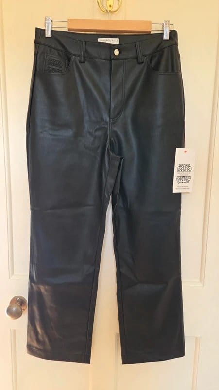 Never Fully Dressed Black Vegan Leather Trousers