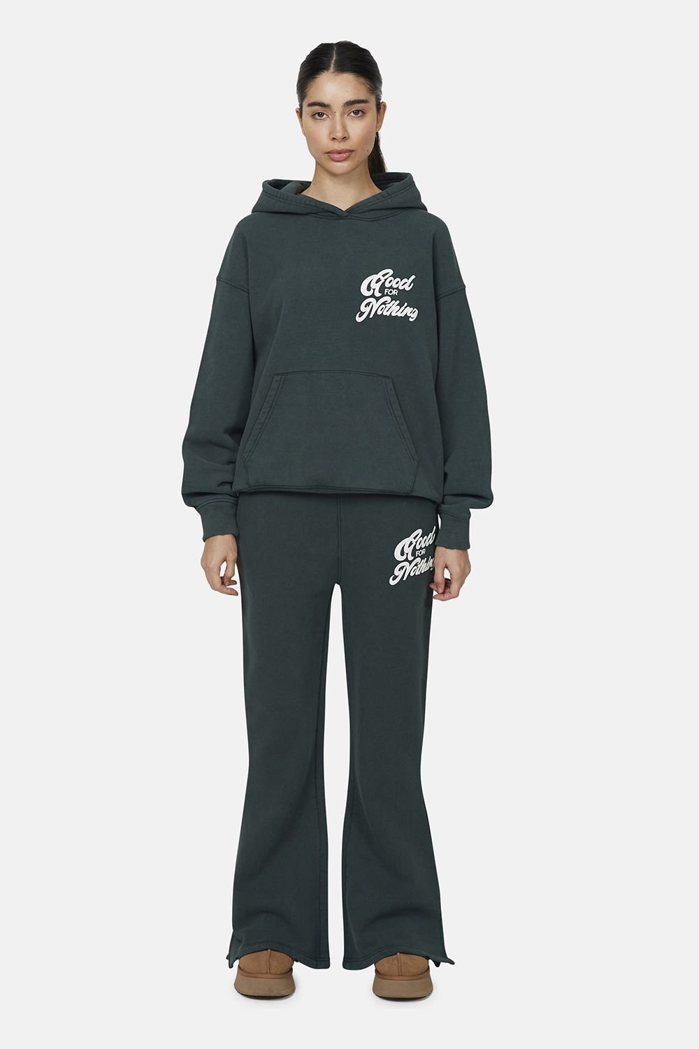 Good For Nothing Good For Nothing Women's Flared Joggers in Green - 2