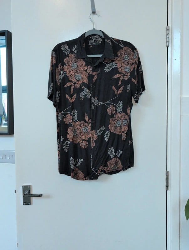 New Look Men's Floral Print Short-Sleeve Shirt