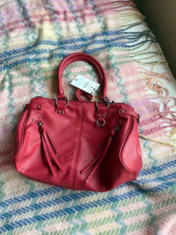Bershka Red leather city bag style