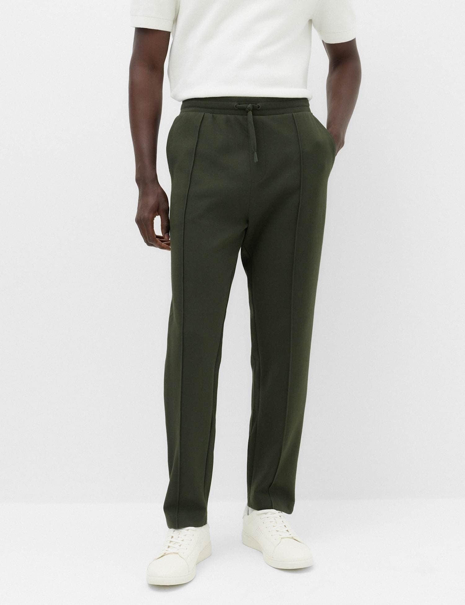Marks & Spencer M&S Ultimate Cotton Rich Straight Leg Joggers Dark Khaki