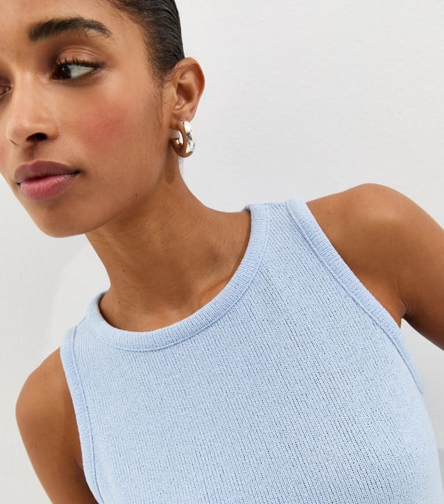 New Look Women's Light Blue Textured Soft Touch Vest Top New Look - 2