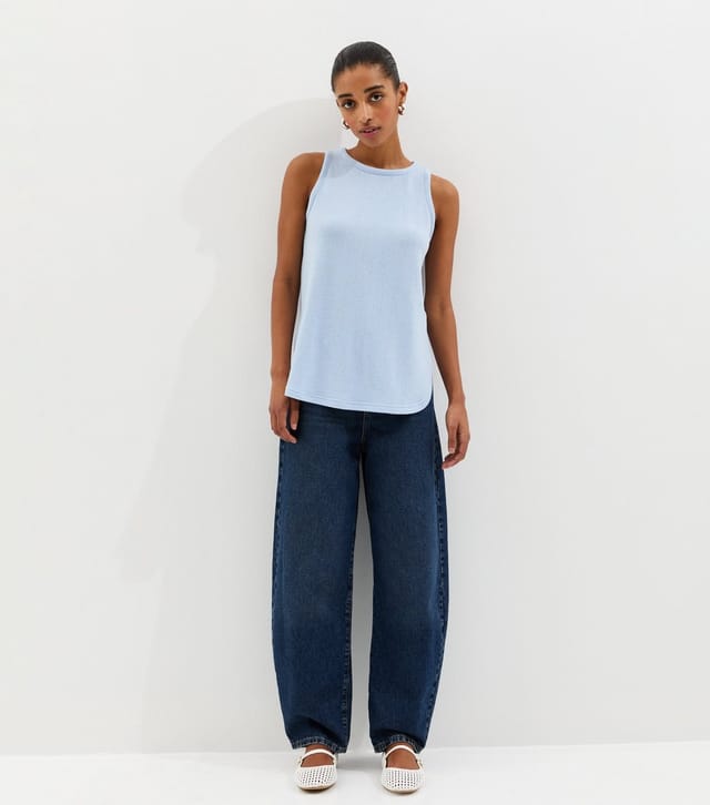New Look Women's Light Blue Textured Soft Touch Vest Top New Look - 3