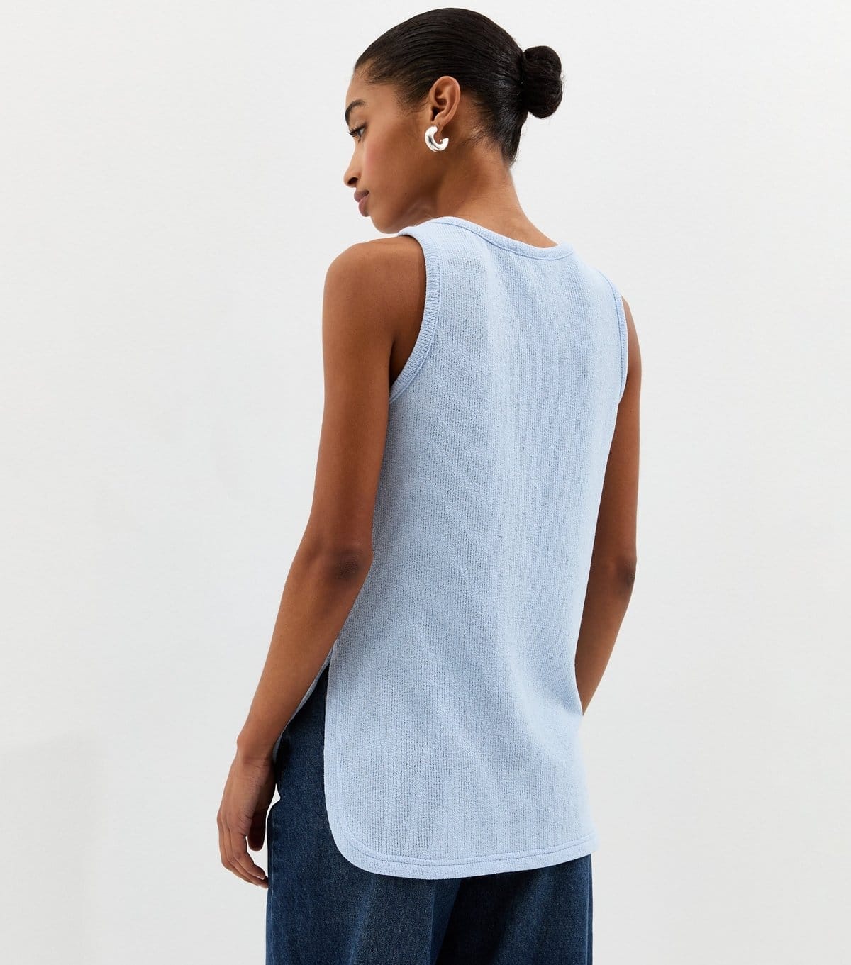 New Look Women's Light Blue Textured Soft Touch Vest Top New Look - 4