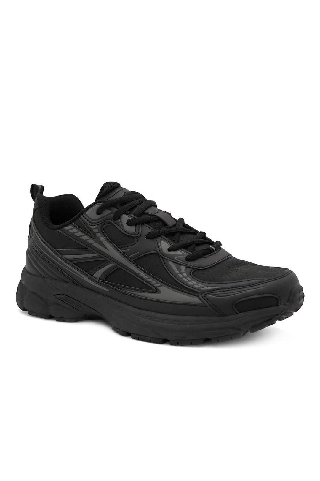 Pavers Pavers Men's Wide Fit Rugged Lace Up Trainers in Black