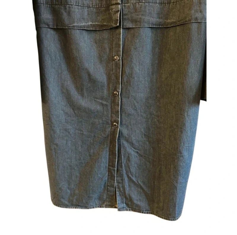Great Plains Great Plains Blue Denim Shirt Dress Size L Lightweight Cotton Blue Shirt Dress