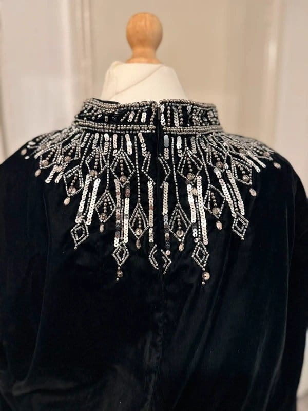ASOS Black Velvet Embellished Mini Dress