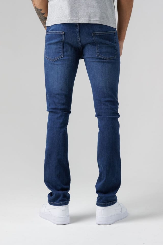Monkee Genes Monkee Genes Men's Slim Fit Mid-Rise Denim Jeans in Blue - 2